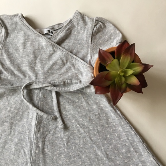 H&M Other - H&M gray & white polka dot dress Girls Size 18 mo